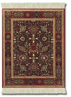 Lextra (Rosette Palmette), Mouserug, Burgundy/Blue/Rust/Green/Cream, 10.25 x 7.125 Inches, One (MRP-1)