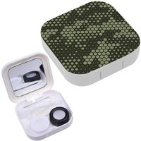Portable Contact Lens Case Box Travel Kit Mirror + Bottle + Tweezers Container Holder [ Flage ]