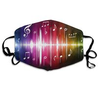 Colorful Music Notes Dust Mask,Washable and Reusable Cleaning Gardening Outdoor Activities Warm Windproof Mask
