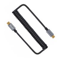 CableCreation Micro USB to Micro USB Cable, (0.56ft to 4ft) Coiled Micro USB OTG Cable with Gold Plated Connector Aluminium Shell Compatible for Smart Phones, Tablets, DJI Remote and More, Black