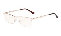 Eyekepper Computer Reading Glasses - Blue Light Filter Readers - UV420 Protection Metal Half-Rim Women Men - Gold +2.00