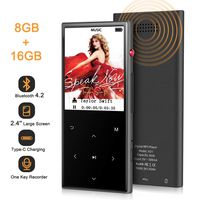 MP3 Player - Aomago New Mp3 Player with Bluetooth 4.2 Built in Speaker, Sports Music Player Digital Audio with FM Radio Recorder Pedometer 2.4" Touch Screen, HiFi Lossless Sound Support up to 128G