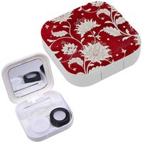 Portable Contact Lens Case Box Travel Kit Mirror + Bottle + Tweezers Container Holder [ Imitation Chinese ]