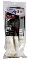 Cambridge ZipIts Multi Purpose Cable Ties Zip Ties 300 Pieces Kit 4 Inch 8 Inch 11 Inch Assortment Natural