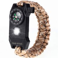 RNS STAR Paracord Survival Bracelet 6-in-1 - Hiking Gear Traveling Camping Gear Kit - 70% Bigger Compass LED SOS Emergency Function Flashlight,Fire Scrapper,Flint Fire Starter,Survival Knife (Camo_5)