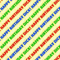 Dick Happy Birthday Premium Gift Wrap Wrapping Paper Roll - Rainbow Multi-Colored