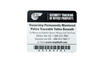 STOP Anti-Theft Security and Recovery Plate - Large