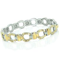 Elegant Magnetic Bracelet for Women Pain Relief for Arthritis and Carpal Tunnel Tendonitis Tennis Elbow Joint Wrist-Magnetic Bracelet for Women Gold Plated with Fold Over Clasp-GH1 (7.7 in / 19.5 cm)