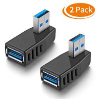 URWOOW Super-Speed USB 3.0 Adapter Converter Coupler Connector 90 Degree Male to Female Combo Vertical (Right and Left Angle)