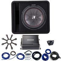 Kicker 43VCWR122 12" CompR Box w/ 43CXA6001 Amp Grill Bass Knob & Amp Kit