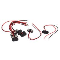 uxcell 9pcs 2 Wire T Type 9V Battery Snap Clip Connectors Holder Adaptor Black