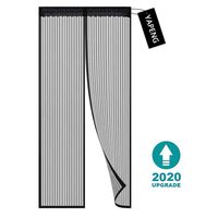 YAPENG Magnetic Screen Door Heavy Duty Bug Mesh Curtain with Powerful Magnets and Full Frame Magic Tape,Insect Protection Door No Gap Keep Bugs Out Lets Fresh Air in 36"83" (Black)
