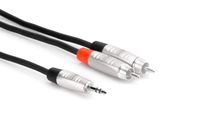 Hosa HMR-010Y 3.5 mm TRS to Dual RCA Pro Stereo Breakout Cable, 10 Feet