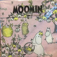 Moomin Paper Napkins, Big 33cm, Package of 20, Pink Juhlamuumi