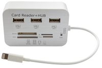 OKCS Camera Connection Kit - Card Reader 7 in 1 Port with cable - Transfer pictures and videos - Lightning for Apple iPad 4 / Mini / 5 Air, iPod Touch 5G