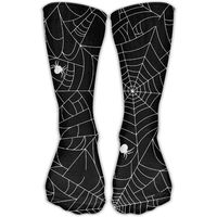 FUNINDIY Men Women Premium Quality Black Spider Web Novelty Crew Athletic Socks High Sock