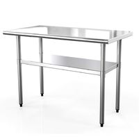 SUNCOO NSF Stainless Steel Table 48in.x24in. Commercial Prep Table Heavy Duty Garage Worktable Workbench Industrial Restaurant Food Preparation Work Table for Shop