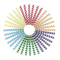 Pack of 200 Disposable Paper Straw Biodegradable Drinking Paper Straw Rainbow Paper Straw for Juice, Milk Christmas Party Supplies (Multicolor)