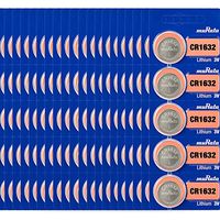 Murata CR1632 Battery 3V Lithium Coin Cell - Replaces Sony CR1632 (100 Batteries)