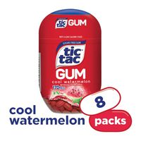 Tic Tac Gum, Sugar Free Chewing Gum, Cool Watermelon, 8 Count Bottle Packs