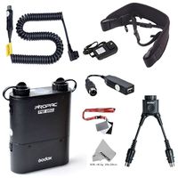 Fomito Godox PB960 Portable Extended Flash Power Battery Pack Kit Dual Output for Nikon SB910, SB900, SB800, SB28 Euro, SB28DX, for AD360II AD360 AD180, for Smartphone Black