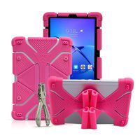 8.9 ~ 10.1 inch Tablet Case, CHINFAI 2nd Gen Universal Silicone Protective Stand Cover for New iPad 2018, Samsung Galaxy Tab S2/S3 9.7 inch, Kindle Fire HD 8.9" (Rose)
