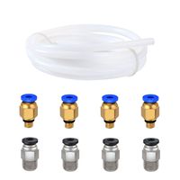 Ewigkeit PTFE Teflon Tube with PC4-M6 Pneumatic Fitting and PC4-M10 Straight Quick in Fitting for 3D Printer 1.75mm Filament(Pack of 9cs)