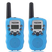 WALTSOM Kids Walkie Talkies, 2 Pack Portable T388 3KM Long Rang UHF Radio 22 FRS and GMRS Walky Talky for Camping/Summer Camp/Spring Outing Indoor Outdoor Activities, Best Gift for Child (Blue)