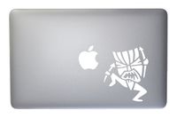 Dancing Tiki Witch Doctor Vinyl Decal for Macbook, Laptop or other device 5 Inch (white)
