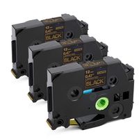 Compatible P-Touch Tape, Unistar Gold on Black Label Tape 12mm 0.47" Standard Laminated TZ TZe TZ 334 Work with Brother P Touch Label Maker PT-D210 PT-H100 PTD400AD PT-P700 PTD600 PT-1230PC Printer