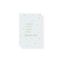 Fringe Vegan Leather Wrapped Desk Top Style Large Notepad, Metallic Gold Foil Stamping, 200 Lined Pages, 4 x 6 Inches, All Of the Above (887018)