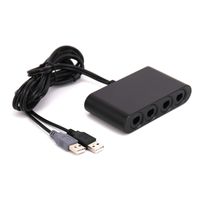 GameCube Controller Adapter, Gamecube Adapter for Switch, Wii U and PC USB, Provide Best Super Smash Bros Game Experience Easy to Plug and No Driver Need Gamecube NGC Controller Adapter with 4 Ports
