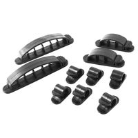uxcell Home Office Networking Adhesive Wire Holder Clip Black 10 in 1