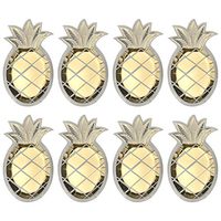 24 PCS Gold Stamping Pineapple Disposable Paper Plates Tableware for Birthday Wedding Barbecue Wine Party and Hawaiian Luau Party Supplies