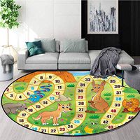 RUGSMAT Board Game Modern Machine Washable Round Bath Mat,Australia Fun Wildlife Non-Slip Soft Floor Mat Home Decor Round-71