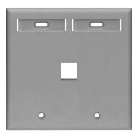 Leviton 42080-1GP 1-Port Dual Gang QuickPort Wallplate with ID Windows, Grey
