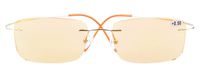 Rimless UV Blue Light Filter Glasses Titanium Computer Eyeglasses Men Reading(Gold) +2.5
