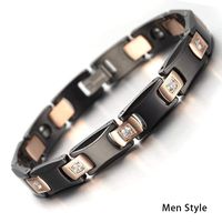 Qucasyl Strength Magnetic&Negative-Ions Therapy Stainless Steel Bracelets for Men Women Health Stress Relief Wristband [Free Links Removal Tool],Men