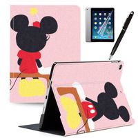 LJX iPad 7th Generation 10.2" 2019 Case Mickey Minnie Mouse Cute Cartoon Cover PU Leather Stand Protection Smart Auto Sleep/Wake Shell Compatible for Apple iPad 10.2 inch 2019#G