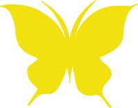 hBARSCI Butterfly Vinyl Decal - 5 Inches - for Cars, Trucks, Windows, Laptops, Tablets, Outdoor-Grade 2.5mil Thick Vinyl - Yellow