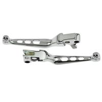 YHMTIVTU Motorcycle Brake Clutch Skull Zombie Brake Lever Compatible with Harley Sportster 883 1200 Softtail Touring Road King Dyna Chrome