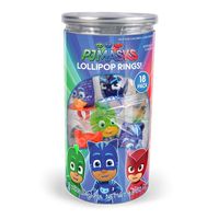 PJ Masks Character Shaped Hard Candy Lollipop Rings, Party Favor, 8.8 Ounce