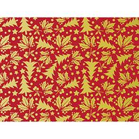 Metallic Golden Holly 30" x 150' Gift Wrap Roll
