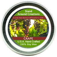 Premium 100% All Natural Soy Wax Aromatherapy Candle - 2oz Tin - Grape: Fresh, juicy notes of plump concord grapes playfully mingle with ripe, delicious berries.