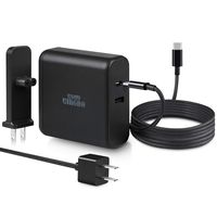 USB C Power Adapter Charger, Mac Book Charger Mac Book Air/Pro, 73W 2-Ports with 61W Type C PD 3.0 Compatible with 2017 MacBook pro, 2017/2016 MacBook, HP Spectre x360 iPhone X /8 / iPad and More