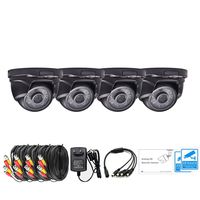 LONNKY Outdoor Indoor Security Dome Cameras, 4 Packed 1080p TVI CCTV Camera,3.6mm 80ft Night Vision HD CCTV Waterproof Security System,Including Power Supply, Splitter Cable and Extension Cable,Black