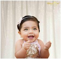 White Shimmer Backdrop Sequin Backdrop Curtain Snow White-6FTx8FT-Shimmer Sequin Fabri Photography Backdrop~1116E