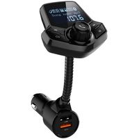 in-Car Bluetooth FM Transmitter Wireless Radio Adapter Hands-Free Car Kit with 1.44 Inches Display TF Card Mp3 Player Dual USB Ports AUX Input/Output Voltmeter Function for Smart Phones Audio Players