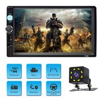 Car Stereo with Bluetooth Double Din Car Radio with Backup Camera 7 inch Touch Screen Car MP5 Player Support MP3/WMA/WAV/MKV/FLAC/OGG with Wireless Remote Control
