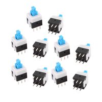 uxcell 10Pcs 6 Pin Square 8mmx8mm Self-Locking DPDT Mini Push Button Switch